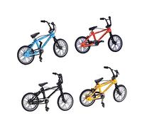CIYODO 4 Piezas Mini Bicicletas de Dedo de Aleación de Aluminio y Plástico Coloridas Desmontables Ejercitar Coordinación y Atención Deportivos