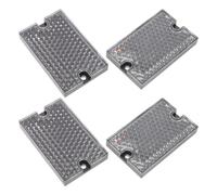 CIYODO 4 Piezas Panel Retrorreflectante de Plástico Negro, Rectangular, Separación de Orificios 55mm, para Seguridad de Edificios y Señalización de Vehículos, Fácil de Instalar