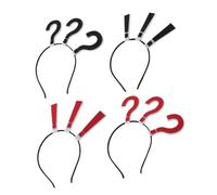 CIYODO 4 Piezas Question Mark Headband Diadema de Tela Confortable Diseño Creativo y Divertido Accesorios para Fiesta Halloween y