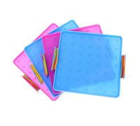 CIYODO 4 Piezas Tablero de Clavos Plástico Colores Aleatorios Educativo para Matemáticas Habilidades Motoras Desarrollo y Reconocimiento de Colores Color Aleatorio Color Aleatorio