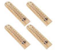 CIYODO 4 Piezas Termómetro de Madera para Bodega y Fermentación Escala Dual - - Montaje Pared para Interior y Exterior para Decoración de Jardín y Control de Temperatura Cava de Vino