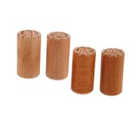 CIYODO 4 Piezas Wooden Mooncake Stampers Ergonomic Cake Stamper For Traditional Pastry Decoration Artistic Dessert Making Tool For Cookies Buns And DIY Baking
