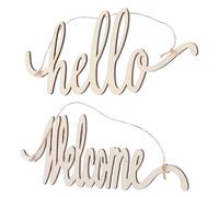 CIYODO 4 Wooden Hollow Out Welcome Door Signs Rustic Cutout Letters For Shop Entryway Home Restaurant Wall Decoration Artistic Plaques