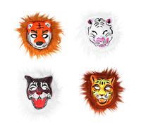 CIYODO 4pcs Unisex Tiger Face Fours Carnival Masks Tiger Masks Performance Props (Varios estilos)