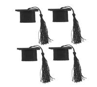CIYODO 4piezas Decoración De Sombrero De Doctorado Divertidos Accesorios Fotográficos Sombreros Multiusos para Muñecas Miniatura para Celebraciones De Graduación