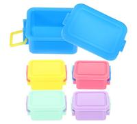 CIYODO 5 Cajas de Almacenamiento Mini para Casa de Muñecas Contenedores de Plástico ABS Apilables Tapa Colores Surtidos Rosado Amarillo Azul Lavanda y Verde Claro Organizador