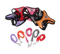 CIYODO 5 Piezas Arnés para Perros Pequeños Ajustable Chaleco de Malla Transpirable para Cachorros Arnés Antitirones para Entrenamiento y Paseos Conjunto Seguro para Mascotas