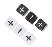 CIYODO 6 Piezas 6 Dados de símbolo de adición y resta Dados de 6 Caras simbolos Menos Dados de rol más Juego de Fiesta de Dados número de Dados contadores de Dados el plastico