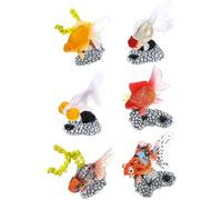 CIYODO 6 Piezas Decoración Peces Adorno Escritorio Figuras Peces Dorados Juguete Infantil Educativo Surtido