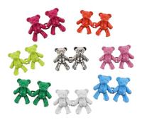 CIYODO 8 Pares Botones de Metal Ajustables Forma de Oso para Apretar la Cintura de Pantalones y Jeans, Aleación de Zinc Resistente y Diseño Elegante para Uso Diario