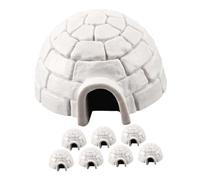 CIYODO 8 Piezas de Casa de Hielo Decorativa Figuras de Igloo de Cartón para Decoración de Mesas de Arena y Árboles de Navidad Diseño Realista y Educativo de Árticos