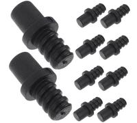 CIYODO Adaptador de Poste de Cepillo de Baño Conector Roscado Auto-Bloqueo, Plástico PP Negro 12,7 Mm, Repuesto para Mango de Cepillo de Inodoro, 10 Piezas, Accesorios para Limpieza