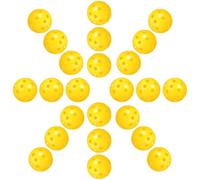 CIYODO Balones de Práctica de Golf Huecas de Plástico Amarillas Paquete de 24 Unidades para Entrenamiento Interiores Diseño Agujeros para Mayor Control y Visibilidad Equipo de Golf