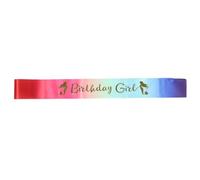 CIYODO Banda de Cumpleaños para Niñas Diseño de Satén Degradado en Colores, Material Poliéster, Talla Única Adapta, Adecuado para Fiestas y Promesas