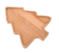 CIYODO Bandeja de Madera Forma de Árbol de Navidad Platón para Servir Aperitivos Quesos Dulces y Sushi Tablero de Haya Resistente para Reuniones Festivas