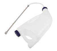 CIYODO Biberón para Terneros 4L Acero Inoxidable Doble Asa, Frasco de Medicina para Terneros, Alimentador de Fluidos Portátil para Ganado Bovino y Ovino, Accesorio para Cría en Granja