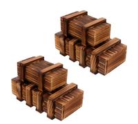 CIYODO Caja De 4 Piezas con Apertura Doble Y Tres Compartimentos para Juguetes De Rompecabezas Cajones Cajas De Seguridad para Rompecabezas Secreto Cajones De Madera
