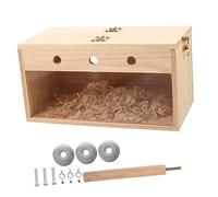 CIYODO Caja De Anidación De Madera para Periquitos y Agapornis Nido Colgante Transparente para Jardín Casa Decorativa para Aves Suministro De Cría para Mascotas