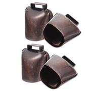 CIYODO Campanas de Cobre para Pastoreo de Ganado y Ovejas 4 Piezas Pequeñas de Peso Ligero Color Rojo Cobre Campanas Portátiles para Suministros Agrícolas y Manejo de Rebaños