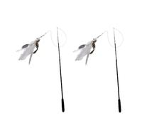 CIYODO Caña de Pescar Telescópica para Gatos Juguete de 1.8m 2 Piezas Varita de Juguete para Gatitos Estimula el Ejercicio y Curiosidad