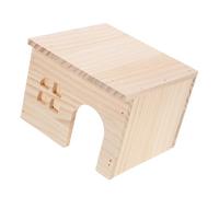 CIYODO Casa de Madera para Hámsteres y Pequeños Animales con Plataforma para Alimentación Refugio Seguro y Diseño Multifuncional con Escaleras y Hámsters y Cobayas