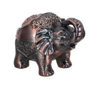 CIYODO Cenicero de Metal Ignífugo con Tapa, Diseño Elefante Vintage Rojo, Resistente al Viento para Exterior E Interior, Cenicero para Patio y Oficina, Bandeja Práctica para Fumar