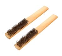 CIYODO Cepillo De Lima Multifunción De Alambre De Cobre Mango De Madera, 2 Piezas, Pincel De Archivo De Precisión Para Limpieza Industrial y Eliminación De Residuos