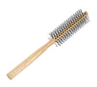 CIYODO Cepillo Redondo para Pequeño Peine de Nylon con Mango de Madera Schima Antideslizante para y Secado con Aire Cepillo Definidor para Cabello Rizado Doméstico