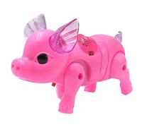 CIYODO Cerdo Musical Eléctrico Que Camina Luces Led Juguete Interactivo Diseño Cuerda de Tracción Color Aleatorio sin Pilas Adecuado para Juegos Interiores