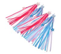 CIYODO Cintas para Bicicletas para Pequeños con Borlas, 2 Pares, Colores Estrella y Alas Azul y Rosa, Accesorios Decorativos para Manillar de Bicicleta Infantil, Resistentes y