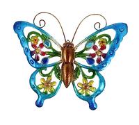 CIYODO Colgador De Pared De Metal Decorativo De Gecko Efecto Mate y Azul Acrílica Para Jardín, Pasillo y Ventana, Arte De Pared Animal Para Decoración Interior y Exterior