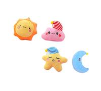 CIYODO Colgantes De Bolsa De Dibujos Animados De Peluche 4 Piezas (Sol, Luna, Estrella, Nube) Suaves y Ligeros, Accesorios Decorativos Multiusos para Llavero y Equipaje, Obsequio Infantil