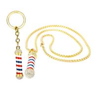 CIYODO Collar De Luz Giratoria Para Llavero Llavero Decorativo De Aleación Colgante Para Colgar El Bolso Para Salón De Peluquería o Obsequio De Barbería