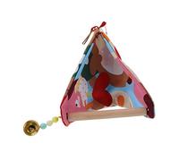 CIYODO Columpio para Pájaros con Nido Doble De Algodón Triangular, Soporte De Juego Pequeño 15x24 Cm para Periquitos y Loros Ambiente Interior