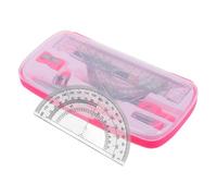 CIYODO Conjunto de brújula de Estudio Suministros Escolares Reglas para Regla pequeña transportador y compás útiles Escolares estéticos el plastico Rosado