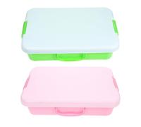 CIYODO Contenedor sensorial vacío de 2 Piezas: contenedor de Almacenamiento portátil, arenero con Tapa para niños, Bandeja de Juego apilable de plástico para Juguetes, Manualidades y Arena.