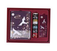 CIYODO Cuaderno Práctico de Estilo Chino en Color Rojo Oscuro Diario Delicado Páginas a Color Set Obsequio Vintage para Escritura y Uso Personal Cuaderno Portátil para Notas y Diseño