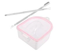 CIYODO Cuenco y Eliminar Tejido Muerto para Remojar Uñas de Acero Inoxidable y Plástico, Diseño Ergonómico para Suavizar Cutículas en Manicura Profesional