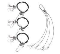 CIYODO Cuerda de Acero para Luz de Cultivo, 4 Piezas, Acabado Negro | Ganchos para Soportes y Accesorios, Montaje en Sistemas Hidropónicos, Resistente al Desgaste, Solución Segura