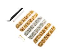 CIYODO Decoraciones para Uñas con Pedrería y Perlas Falsas Accesorios para Manicura Caja Portátil Kit de Brillo Duradero para Arte de Uñas DIY