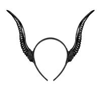 CIYODO Diadema de Cuerno de Oveja Negra para Halloween y Fiestas, Talla Única Elástica para Niños y Adultos, Accesorio Ligero y Duradero para Disfraz y Cosplay