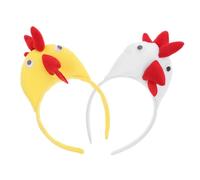 CIYODO Diadema para Fiestas Temática Jungla, 2 Piezas Aves Tridimensionales (ave Amarilla y Gallina), Accesorio para Disfraz Animal, Decoración Divertida Adultos