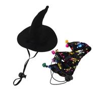 CIYODO Disfraz de para Mascotas Halloween Sombrero de Ajustable Campana para Perros Pequeños y Gatos Fiestas Cosplay y Celebraciones Temáticas