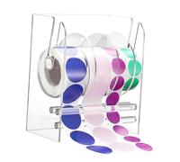 CIYODO Dispensador de Etiquetas Ajustable Manual Soporte de Rodillo Transparente de Acrílico para Etiquetas Organizador de Escritorio Compacto para Oficina y Herramienta Práctica