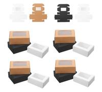 CIYODO Embalaje de Jabón Diseño Elegante 30 Cajas de Papel con Ventana Transparente y Superficie Suave, Fáciles de Usar para Envolver Jabones Pequeños en Fiestas