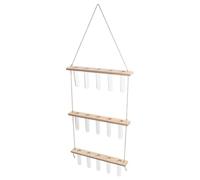 CIYODO Estación de Propagación de Plantas de 3 Niveles con Tubos Transparentes y Soporte de Madera Macetero Hidropónico de Pared para Esquejes Decoración Vertical para Hogar y Oficina