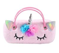 CIYODO Estuche de Gafas de Unicornio de Peluche Rosa Asas para Niñas