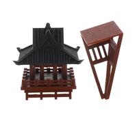 CIYODO Figurilla Pabellón Chino Miniatura de Plástico Diseño Suspendido Decoración Versátil para Bonsáis Jardines Zen y Terrarios Interiores