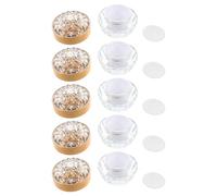 CIYODO Frascos Cosméticos de Vidrio Rellenables 30g Tarros para Crema Facial con Tapa Dorada Hermética Envases Portátiles para Viaje y Muestras de Lociones y Bálsamos Set de 5 Piezas