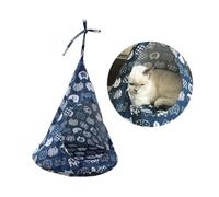 CIYODO Hamaca Colgante para Mascotas Cama Colgante para Gatos Diseño Gato Fortuna Azul Tamaño S Plegable y Portátil Adecuado para Ventanas Puertas y Escaleras